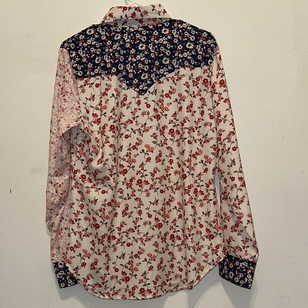 Scully Snap Button Floral Patterned Westerm Shirt - image 5